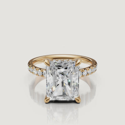 Radiant Cut Lab Grown Diamond Ring Video in 14K Yellow Gold – Raul Diamonds