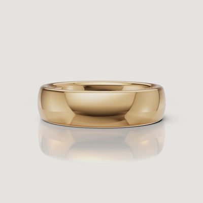 Yellow gold polished wedding band video by Raul Diamonds with comfort fit design