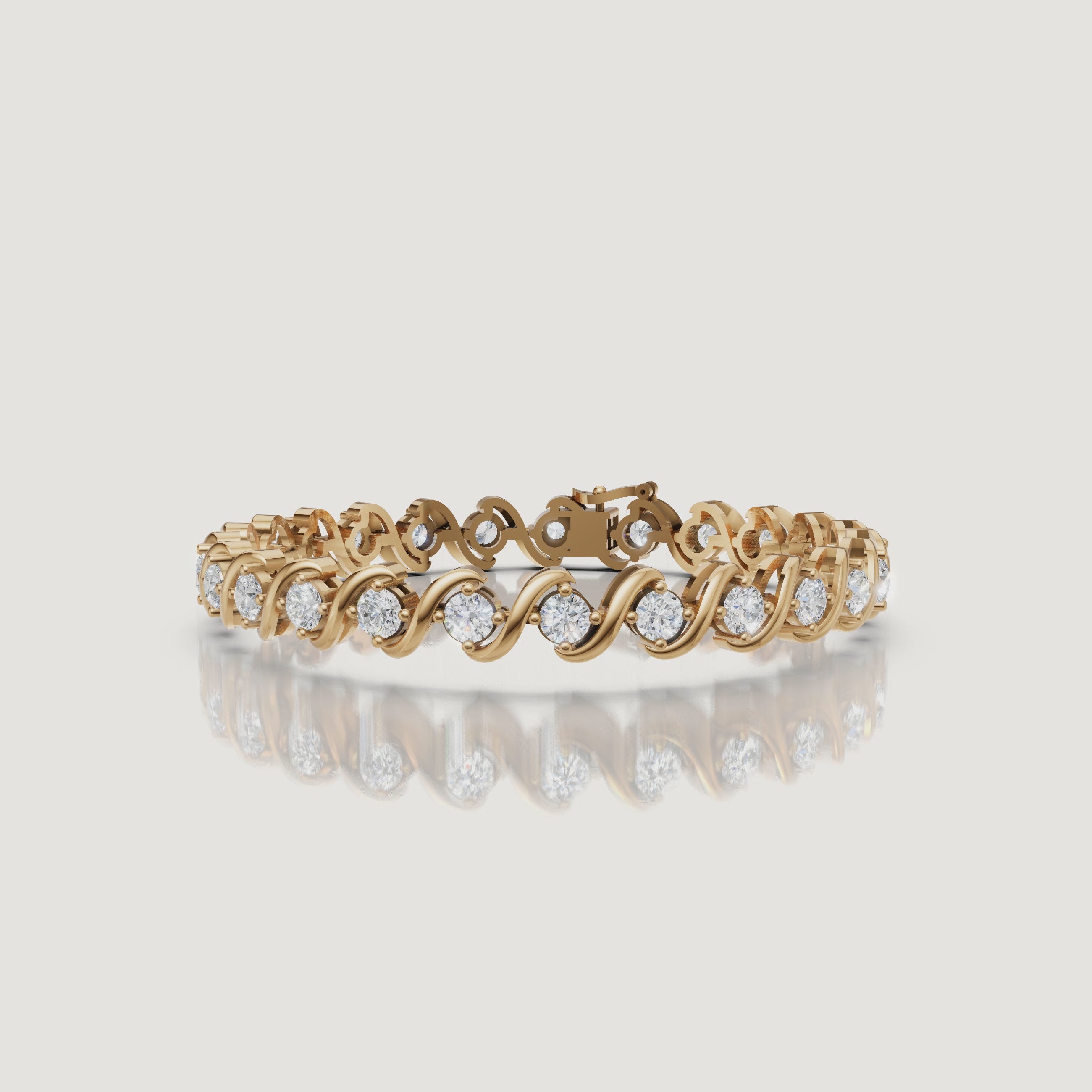 Yellow gold twisted diamond bracelet luxury video by Raul Diamonds