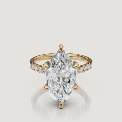 Marquise Cut Lab Grown Diamond Ring Video in 14K Yellow Gold – Raul Diamonds
