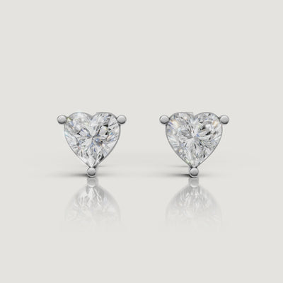 Rose gold heart shape diamond earrings luxury jewelry video by Raul Diamonds