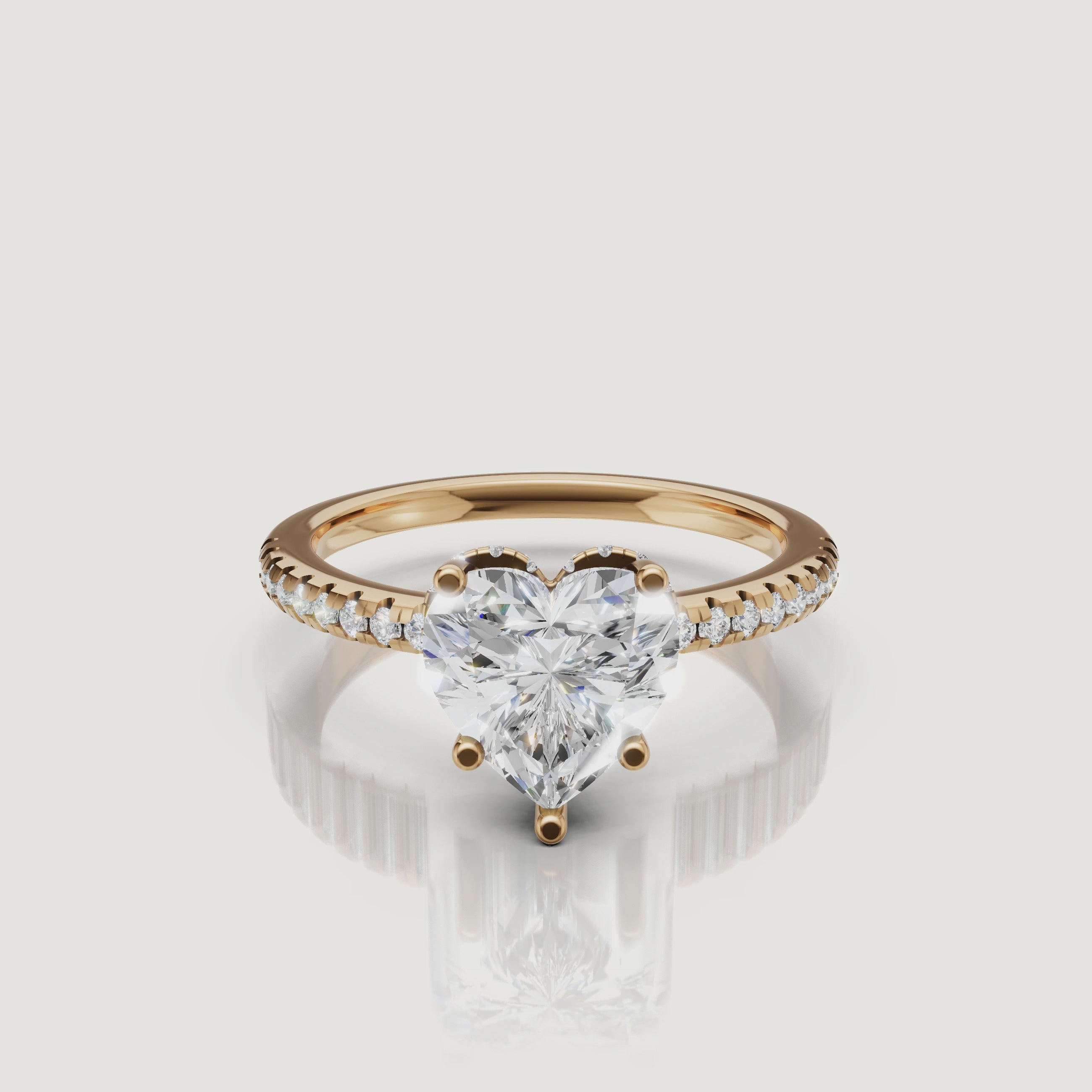 Heart Shape Lab Grown Diamond Pavé Engagement Ring Video