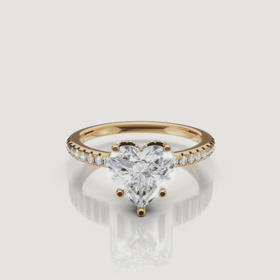 Heart Shape Lab Grown Diamond Pavé Engagement Ring Video