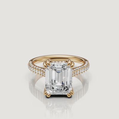 Emerald Cut Lab Grown Diamond Ring Video in 14K Yellow Gold – Raul Diamonds