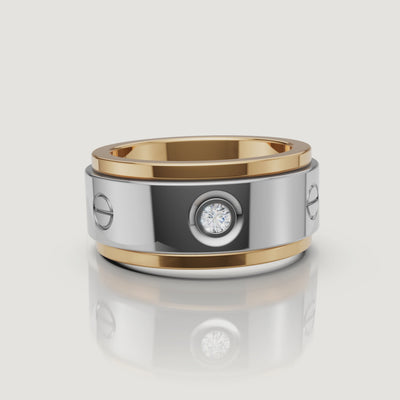 Yellow gold two tone diamond wedding band video by Raul Diamonds