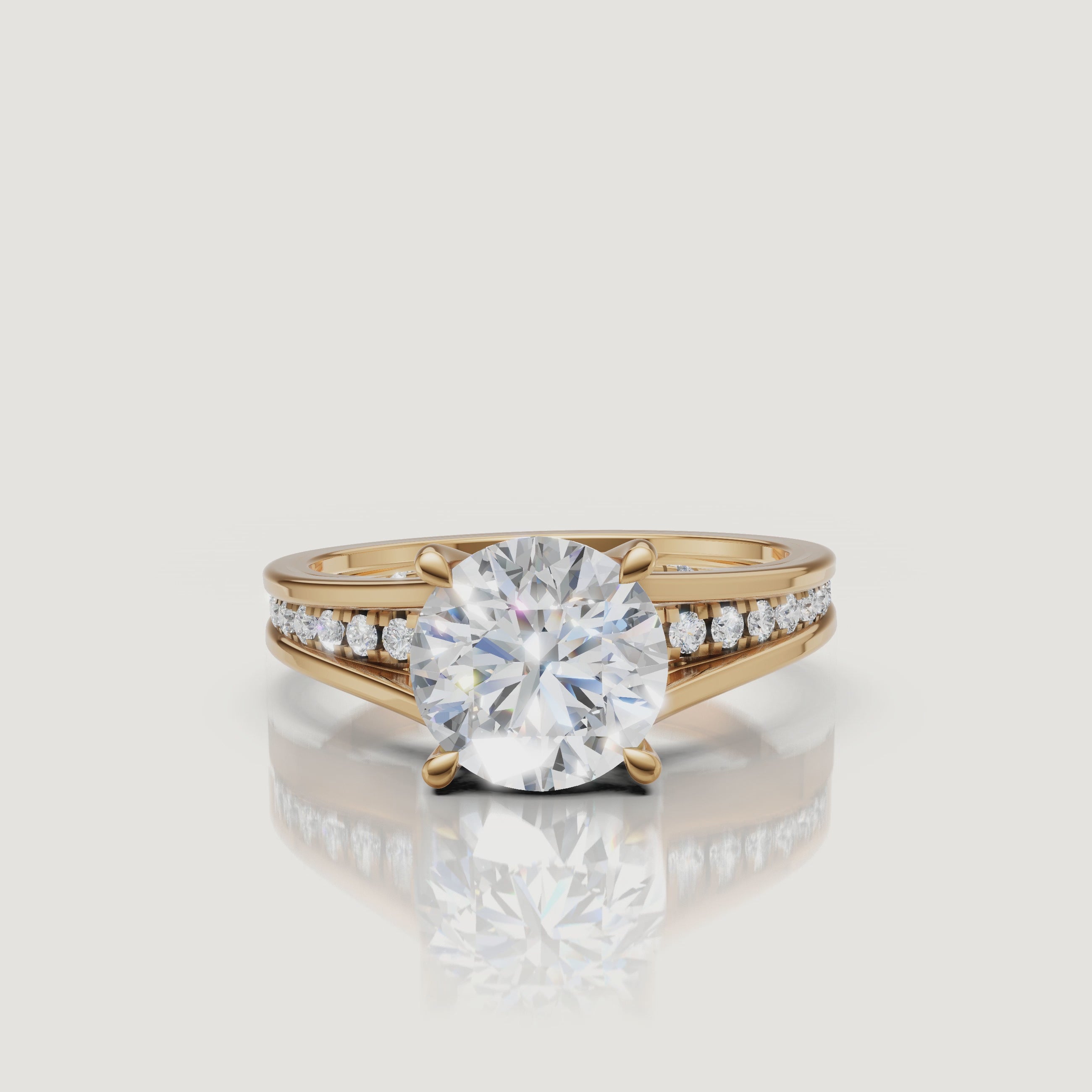 Round Cut Lab Diamond Ring Video in Yellow Gold – Raul Diamonds