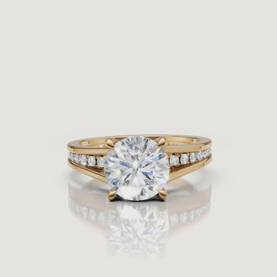 Round Cut Lab Diamond Ring Video in Yellow Gold – Raul Diamonds