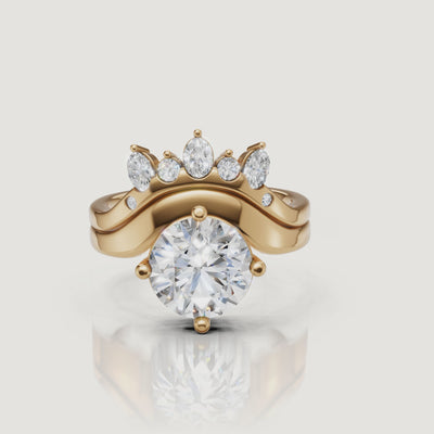 Yellow Gold Round Cut Diamond Bridal Set Video by Raul Diamonds