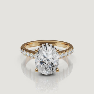 Oval Cut Lab Grown Diamond Engagement Ring Video in 14K Yellow Gold – Raul Diamonds