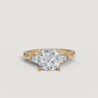 Raul Diamonds Yellow Gold Round Brilliant Ring – 360 Sparkle & Light Performance