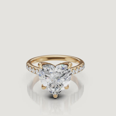 Heart Shape Lab Grown Diamond Ring Video in 14K Yellow Gold – Raul Diamonds