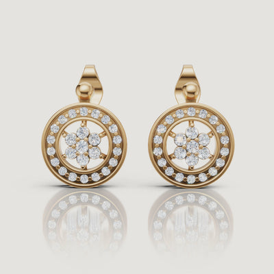 Yellow gold floral diamond earrings luxury jewelry video by Raul Diamonds