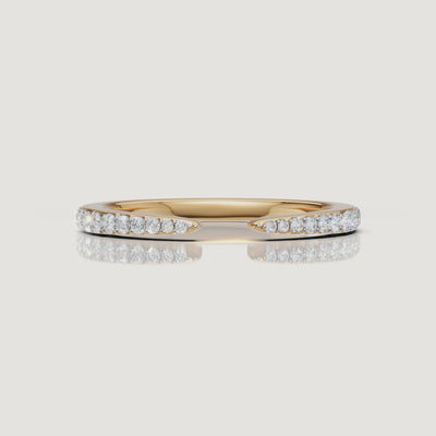 Yellow gold open diamond wedding band video with pavé round diamonds by Raul Diamonds