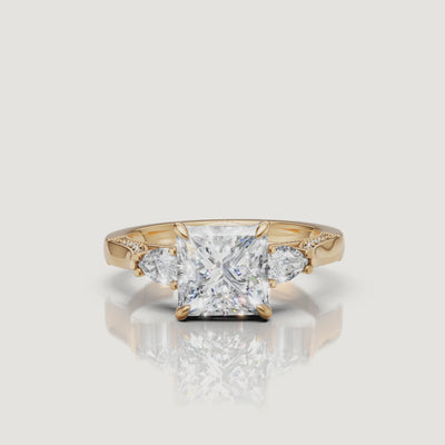 Raul Diamonds Yellow Gold Princess Cut Ring – 4K Macro Light Performance