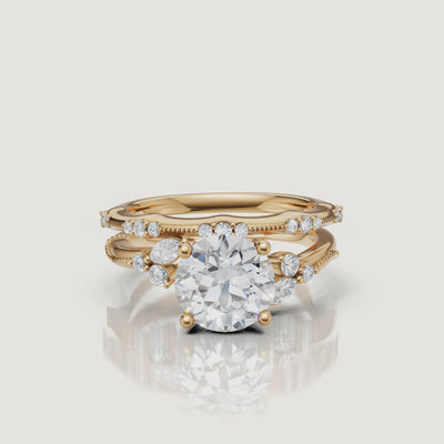 Yellow Gold Round Cut Lab Grown Diamond Bridal Set Video by Raul Diamonds