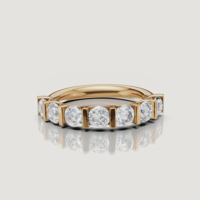 360 view of Raul Diamonds yellow gold round diamond wedding band