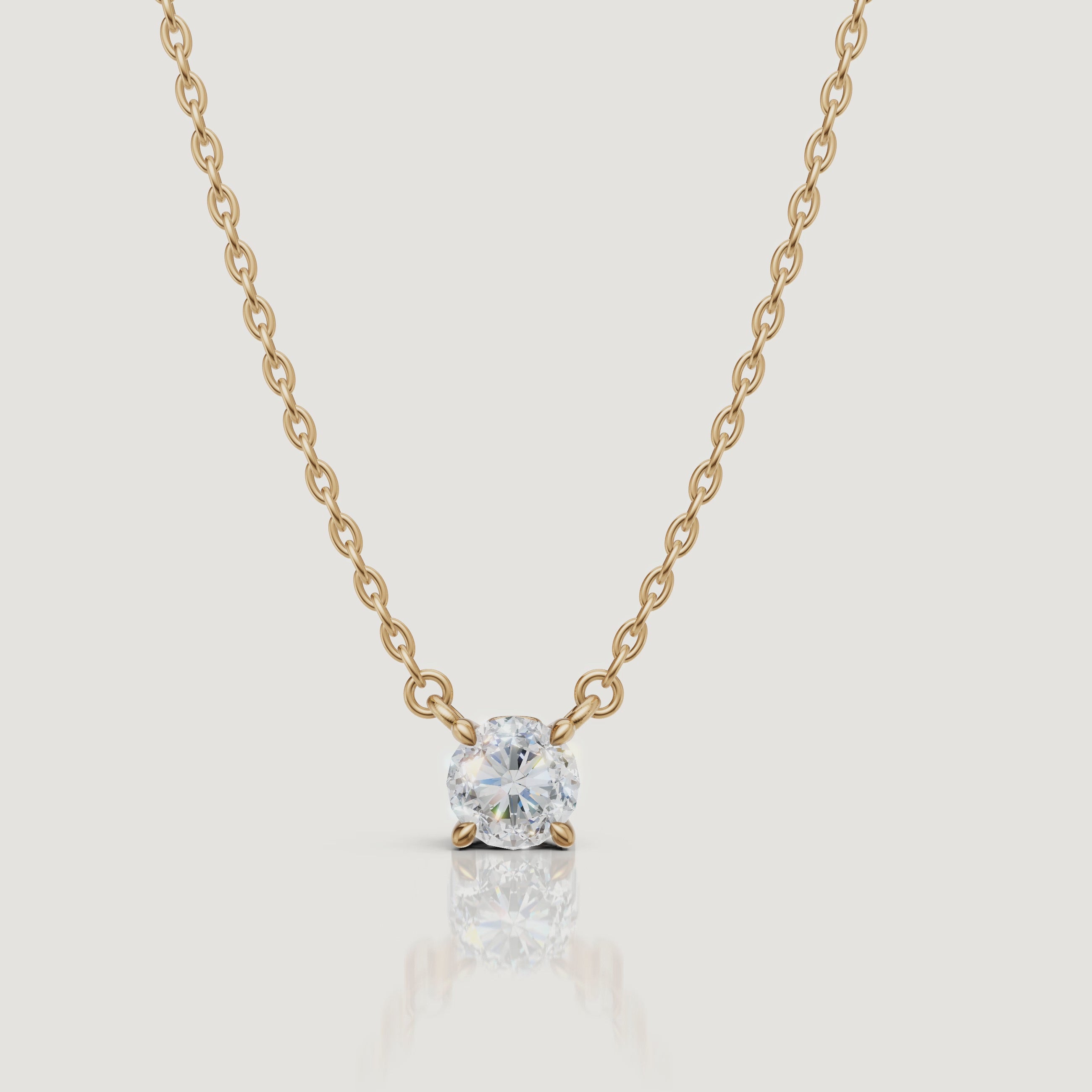 Yellow Gold Round Lab Grown Diamond Pendant Necklace Video by Raul Diamonds