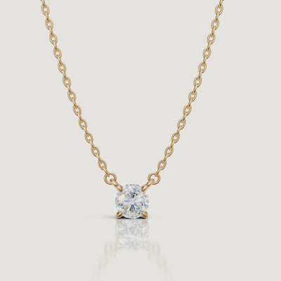 Yellow Gold Round Lab Grown Diamond Pendant Necklace Video by Raul Diamonds