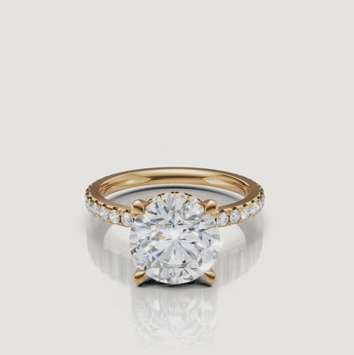 Round Lab Grown Diamond Ring Video in 14K Yellow Gold – Raul Diamonds