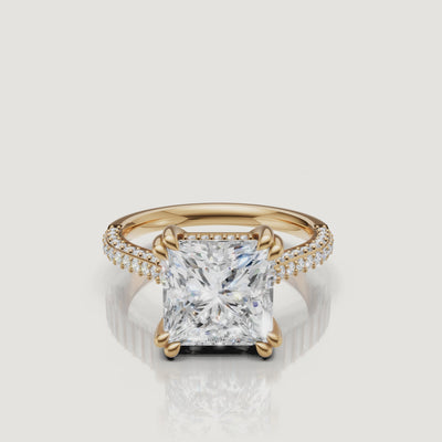 Princess Cut Lab Grown Diamond Ring Video in 14K Yellow Gold – Raul Diamonds