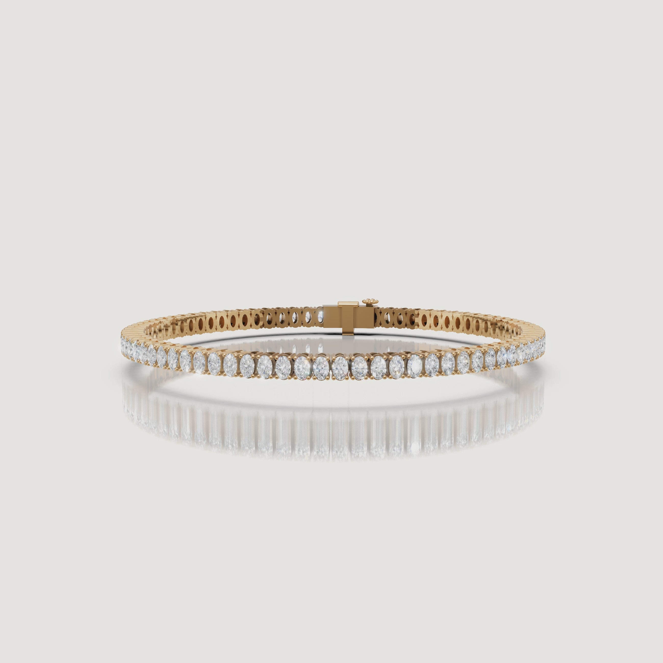Yellow gold oval diamond tennis bracelet video by Raul Diamonds