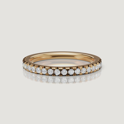Yellow gold slim pave diamond wedding band video by Raul Diamonds