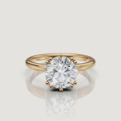 Round Cut Lab Grown Diamond Engagement Ring Video in 14K Yellow Gold – Raul Diamonds