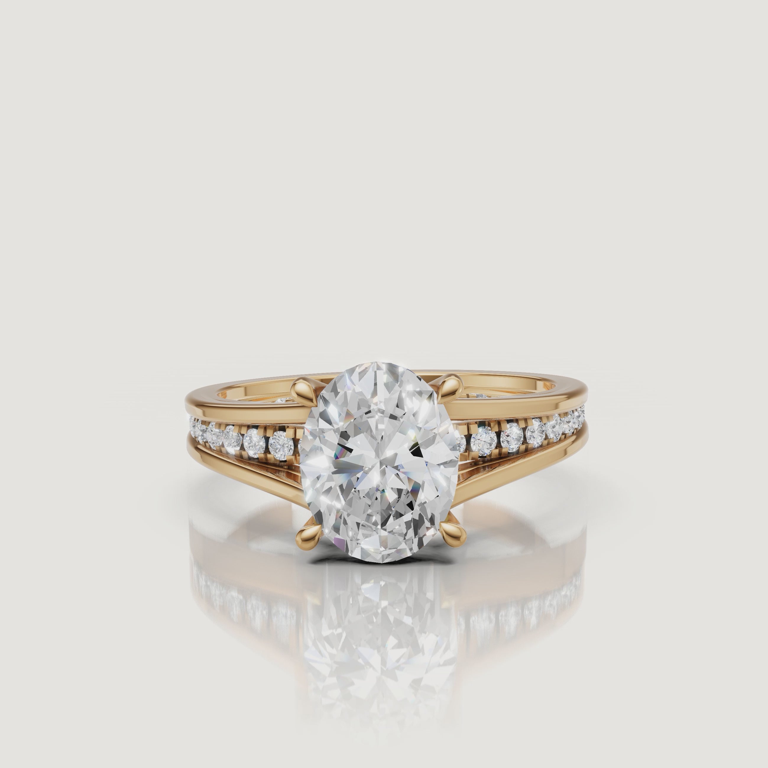 Oval Cut Lab Diamond Ring Video in Yellow Gold – Raul Diamonds