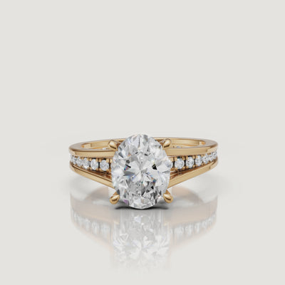 Oval Cut Lab Diamond Ring Video in Yellow Gold – Raul Diamonds