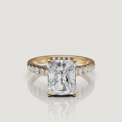 Radiant Cut Lab Grown Diamond Ring Video in 14K Yellow Gold – Raul Diamonds