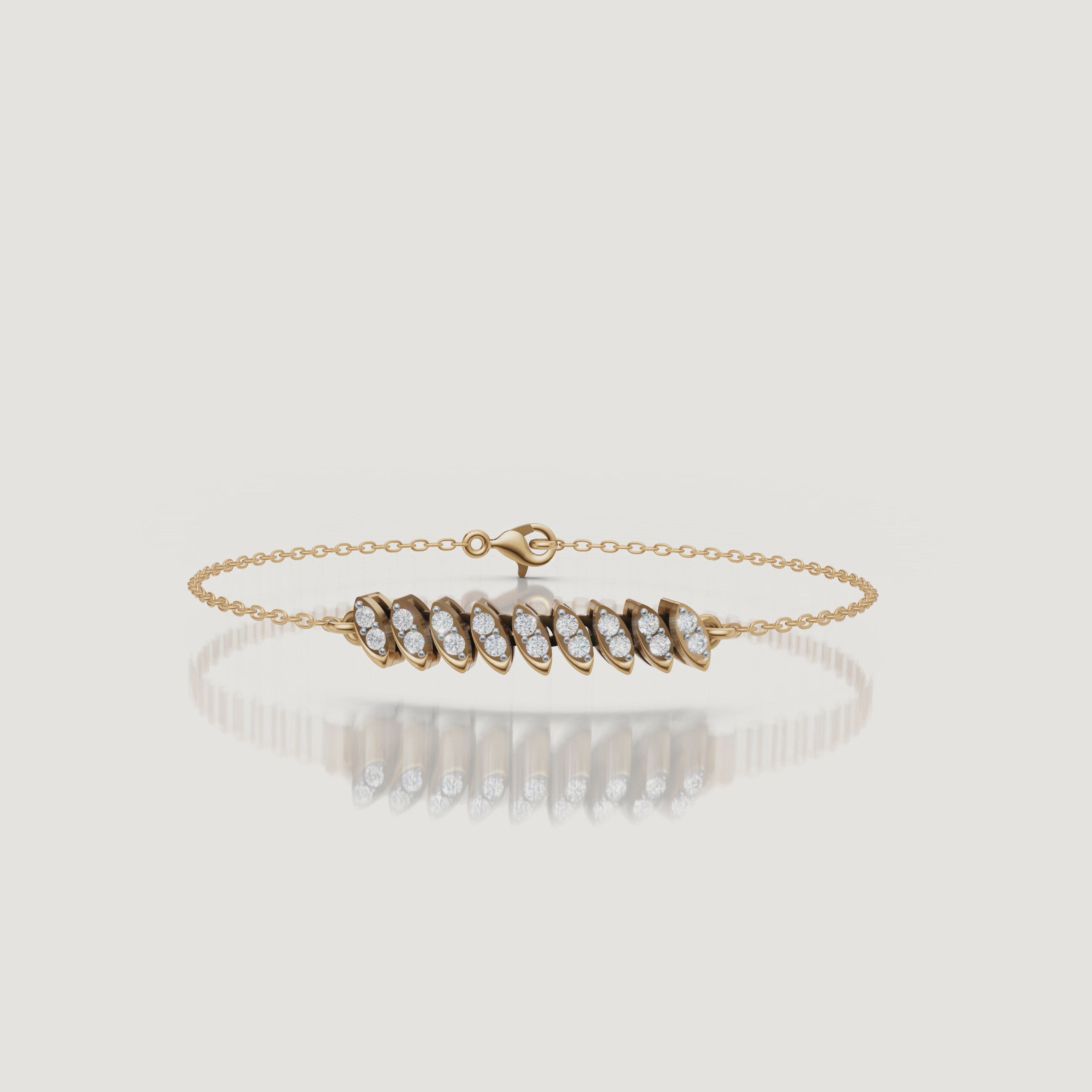 Yellow gold marquise diamond bracelet video by Raul Diamonds