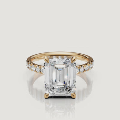 Emerald Cut Lab Grown Diamond Ring Video in 14K Yellow Gold – Raul Diamonds