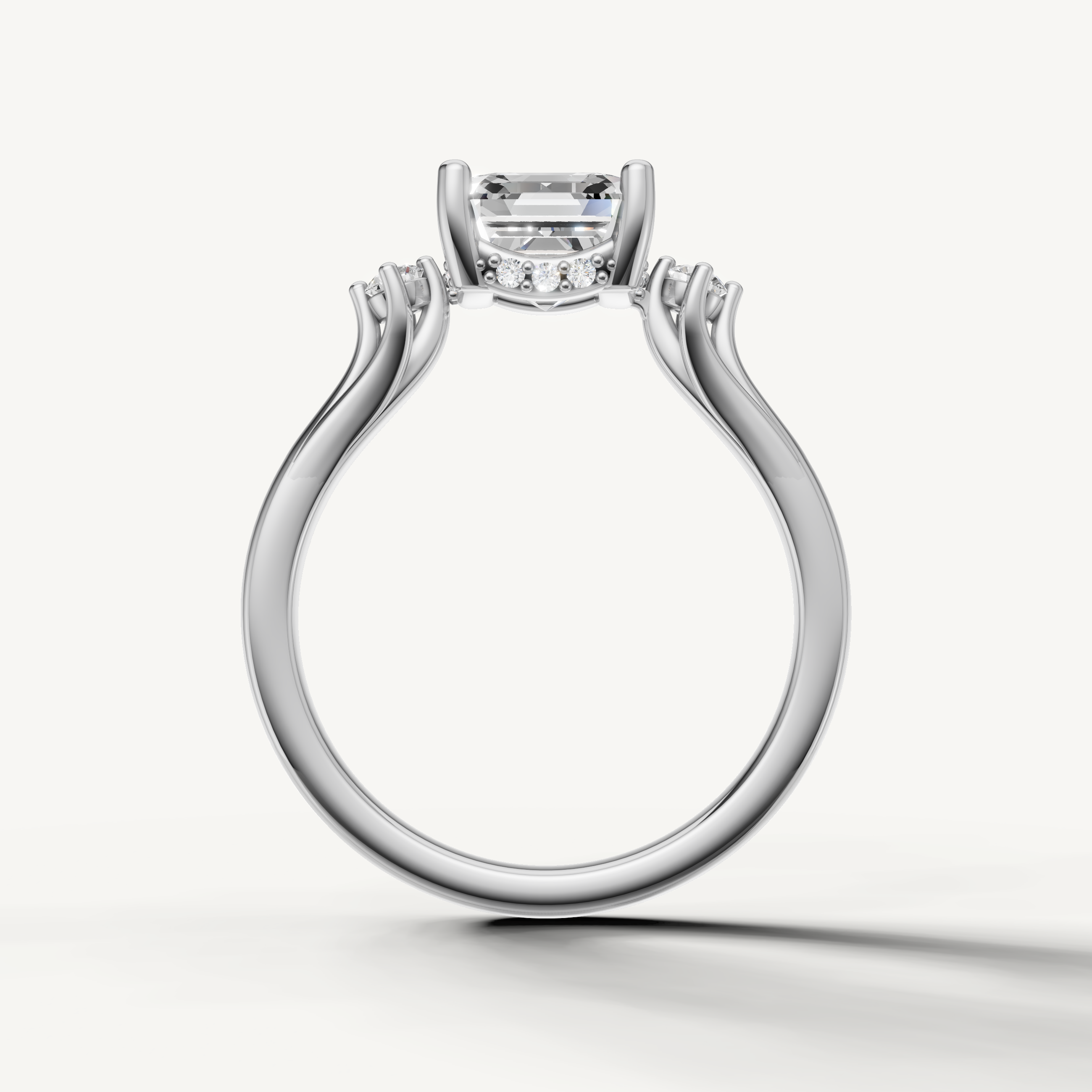Luxury asscher cut engagement ring with geometric step cut brilliance by Raul Diamonds