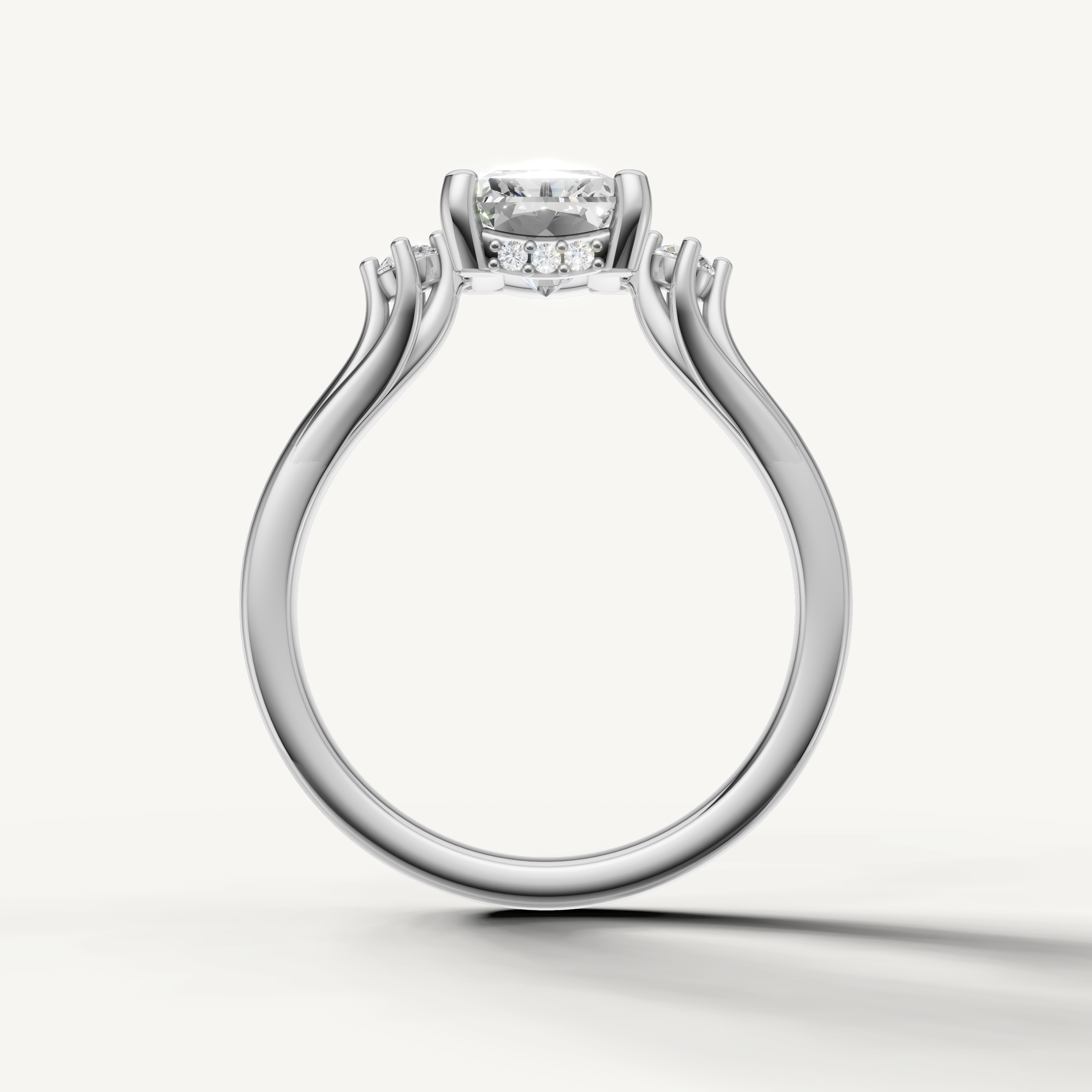 Luxury radiant cut lab grown diamond ring in white gold with timeless modern elegance