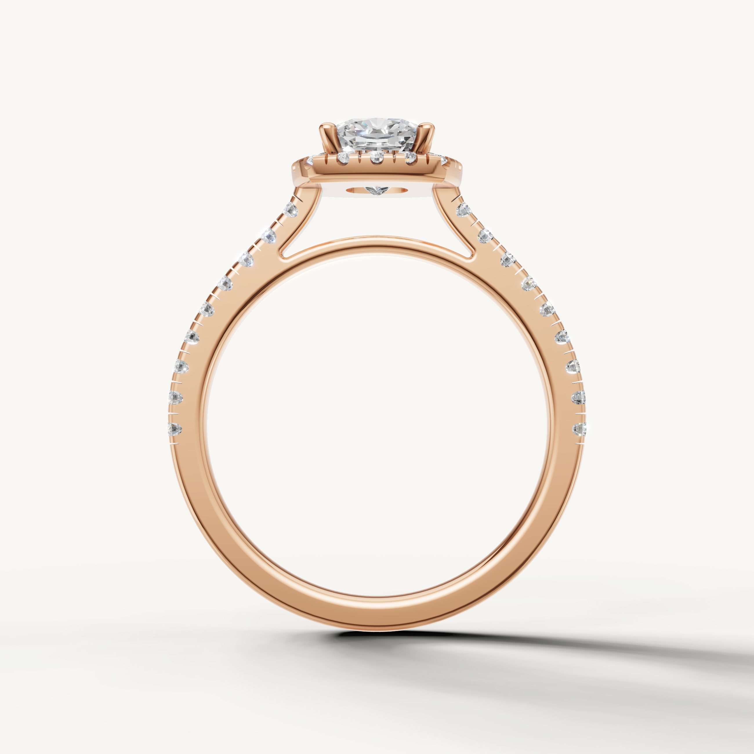 radiant cushion cut lab grown diamond halo engagement ring with timeless brilliance