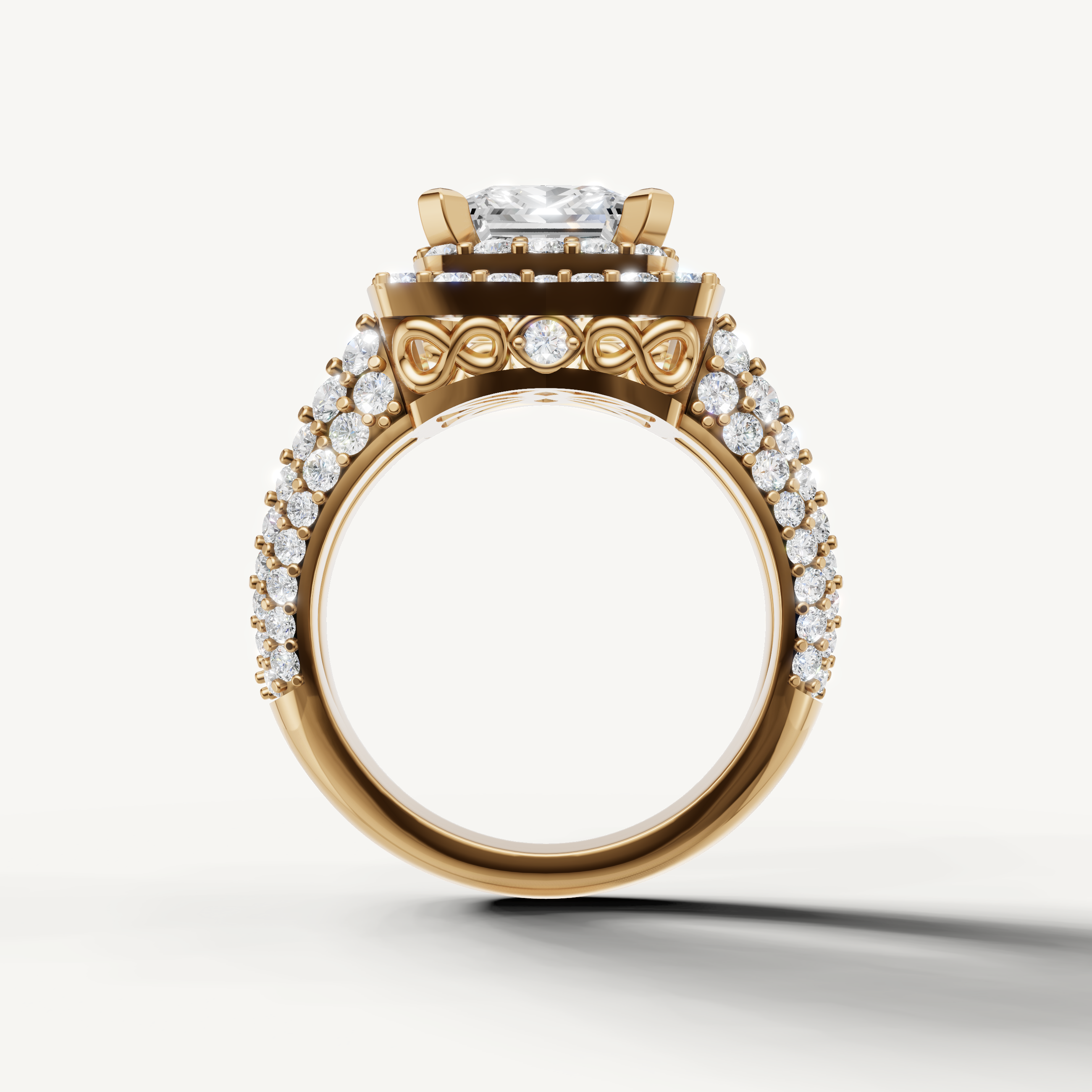 Vintage inspired princess cut diamond ring from Raul Diamonds collection.