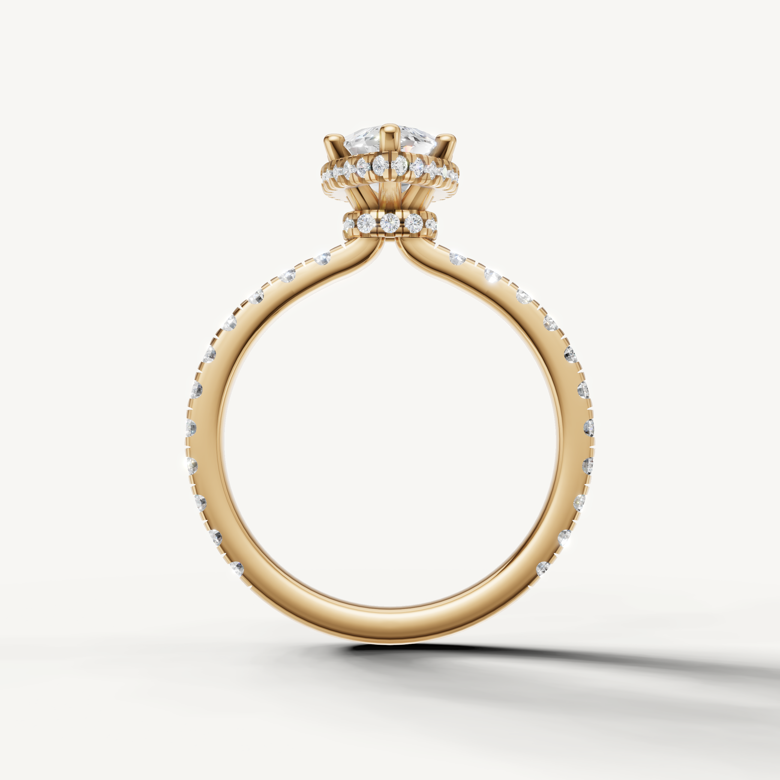 vintage inspired marquise diamond ring with delicate pavé accents