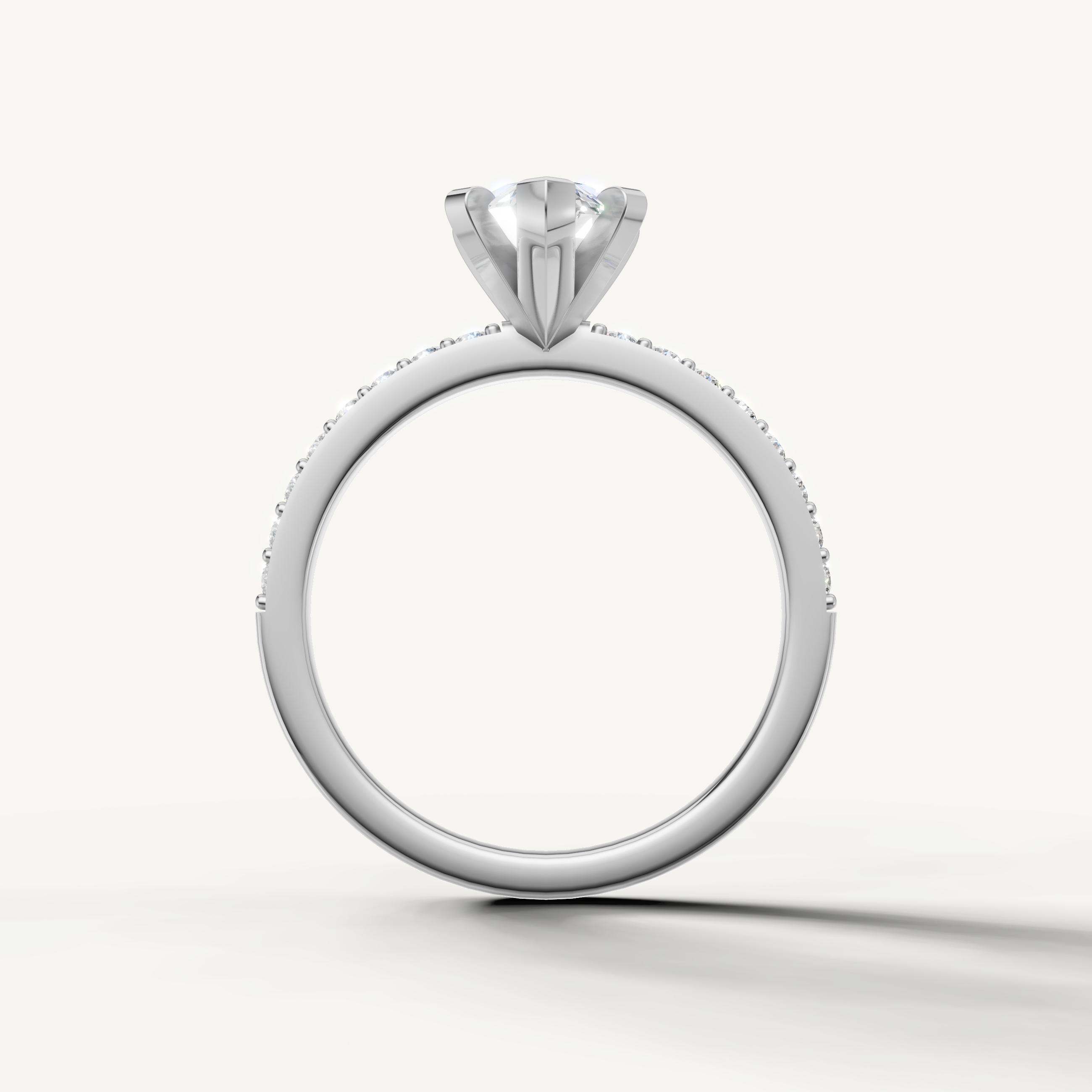timeless marquise engagement ring with slim pavé diamond band