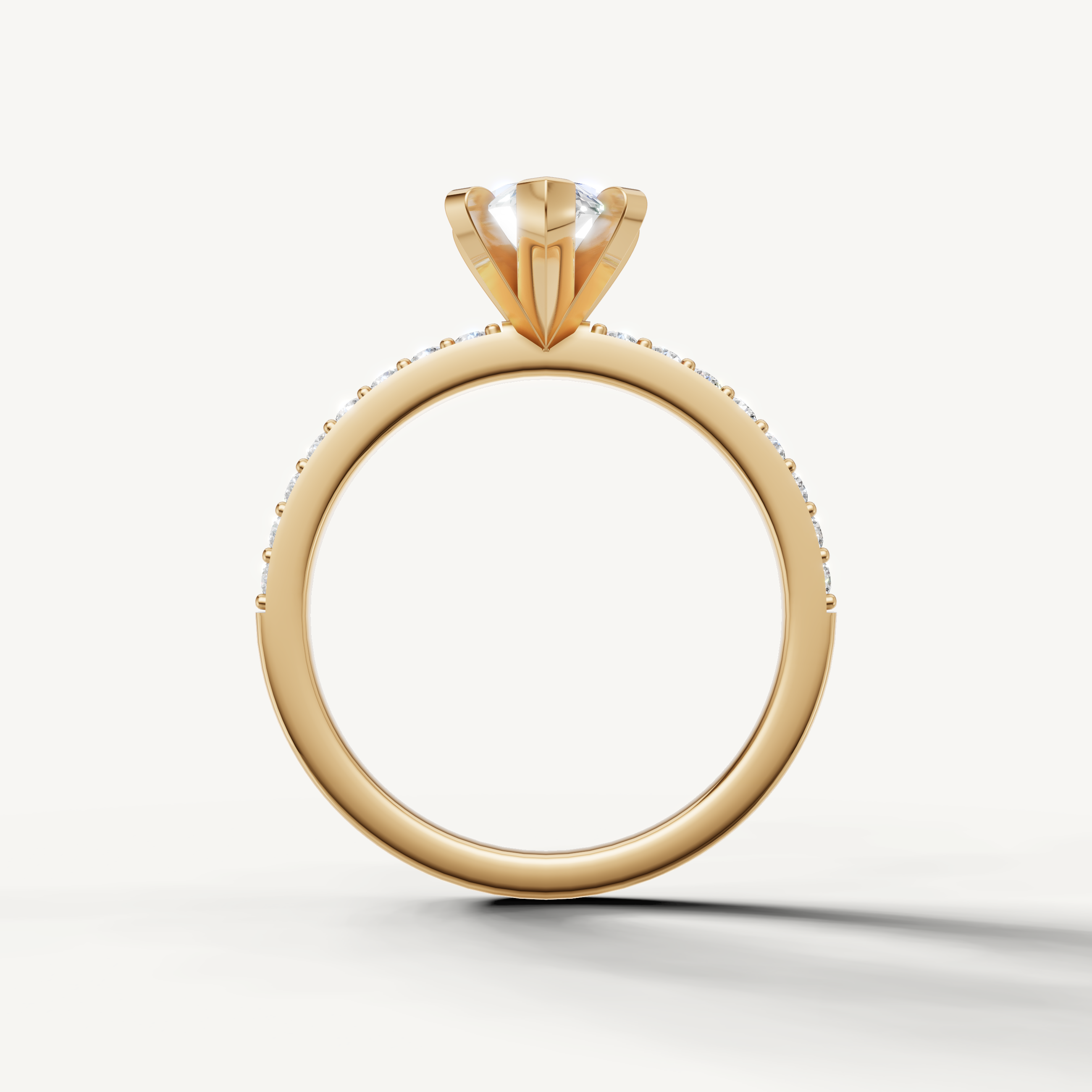 IGI certified marquise diamond engagement ring in yellow gold