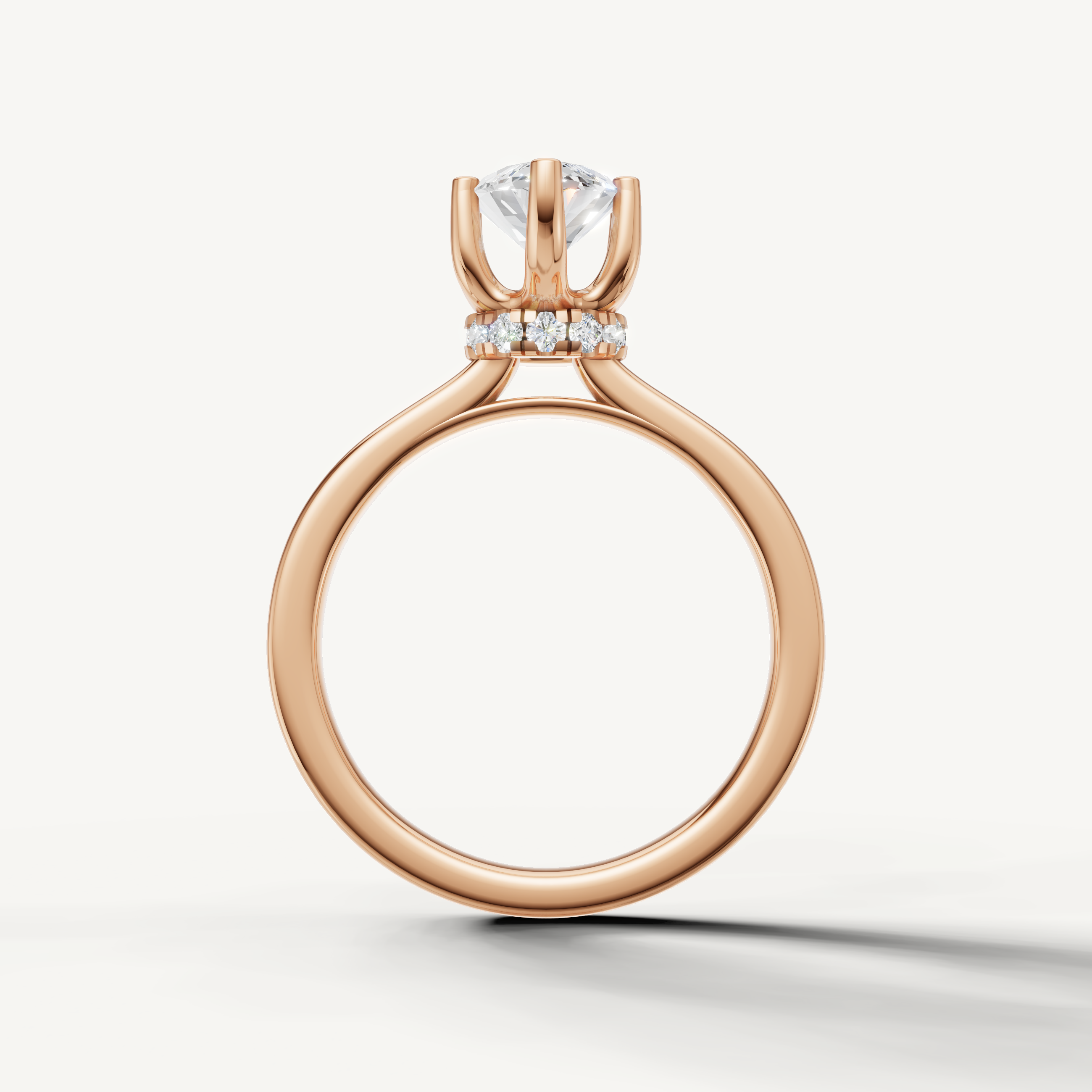 elegant marquise cut lab grown diamond engagement ring in classic 14k rose gold