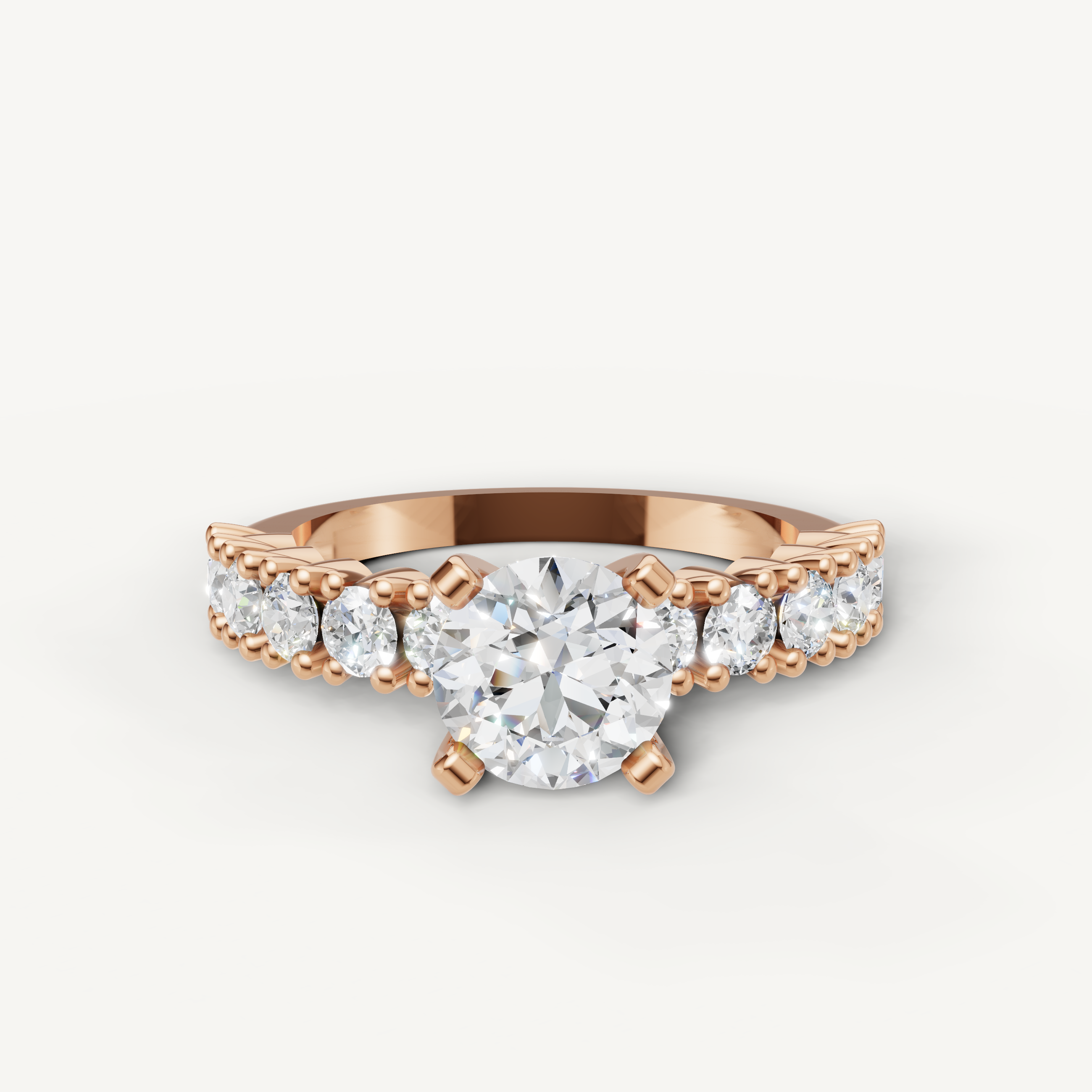 Raul Diamonds rose gold round engagement ring with vintage details
