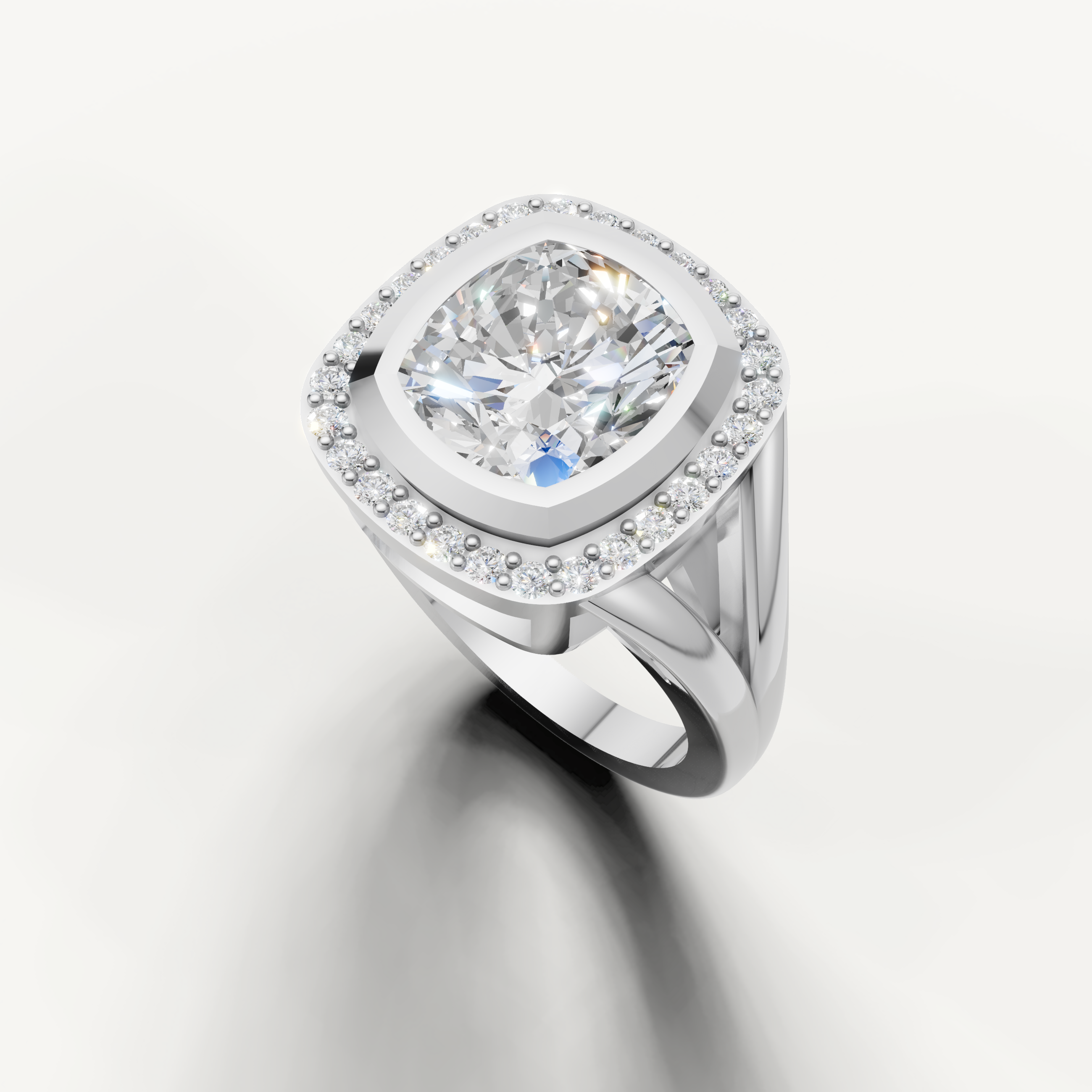Raul Diamonds white gold engagement ring with sparkling pear cut diamond.