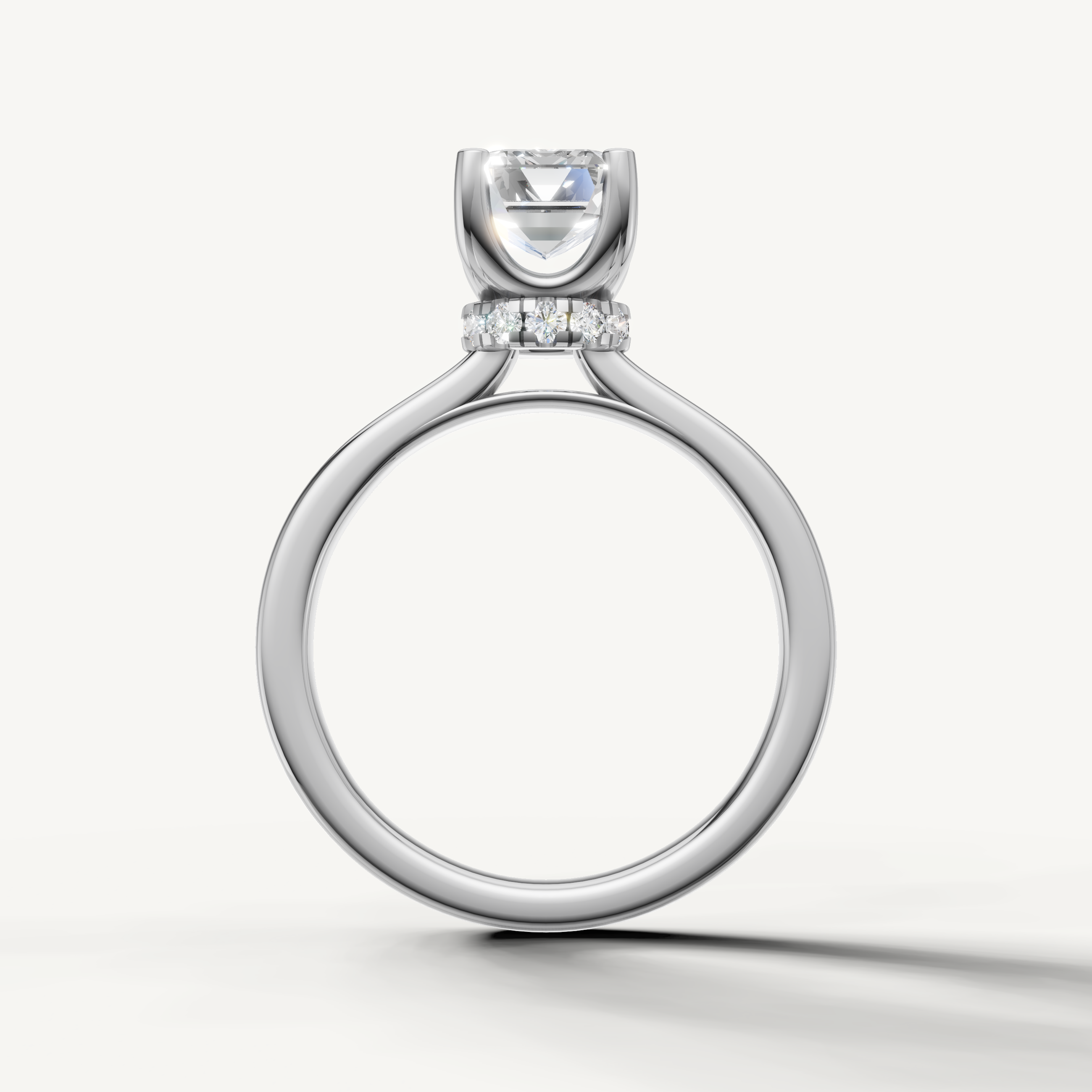 timeless emerald cut lab grown diamond engagement ring featuring polished gold and hidden sparkle