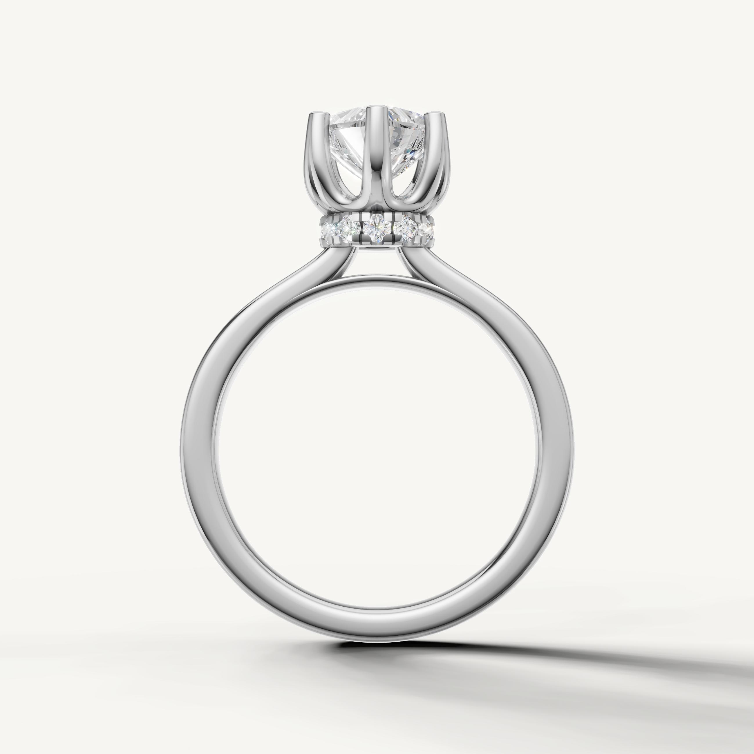 elegant heart cut lab grown diamond solitaire ring with hidden halo and refined modern design