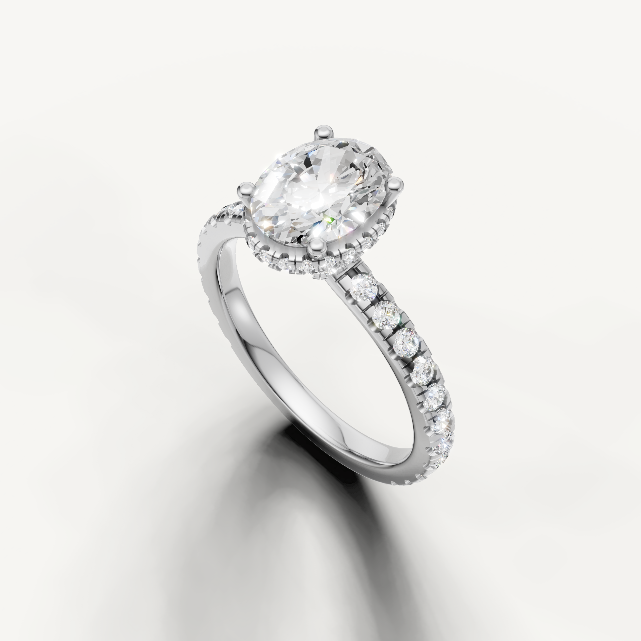IGI certified oval lab grown diamond engagement ring for modern brides