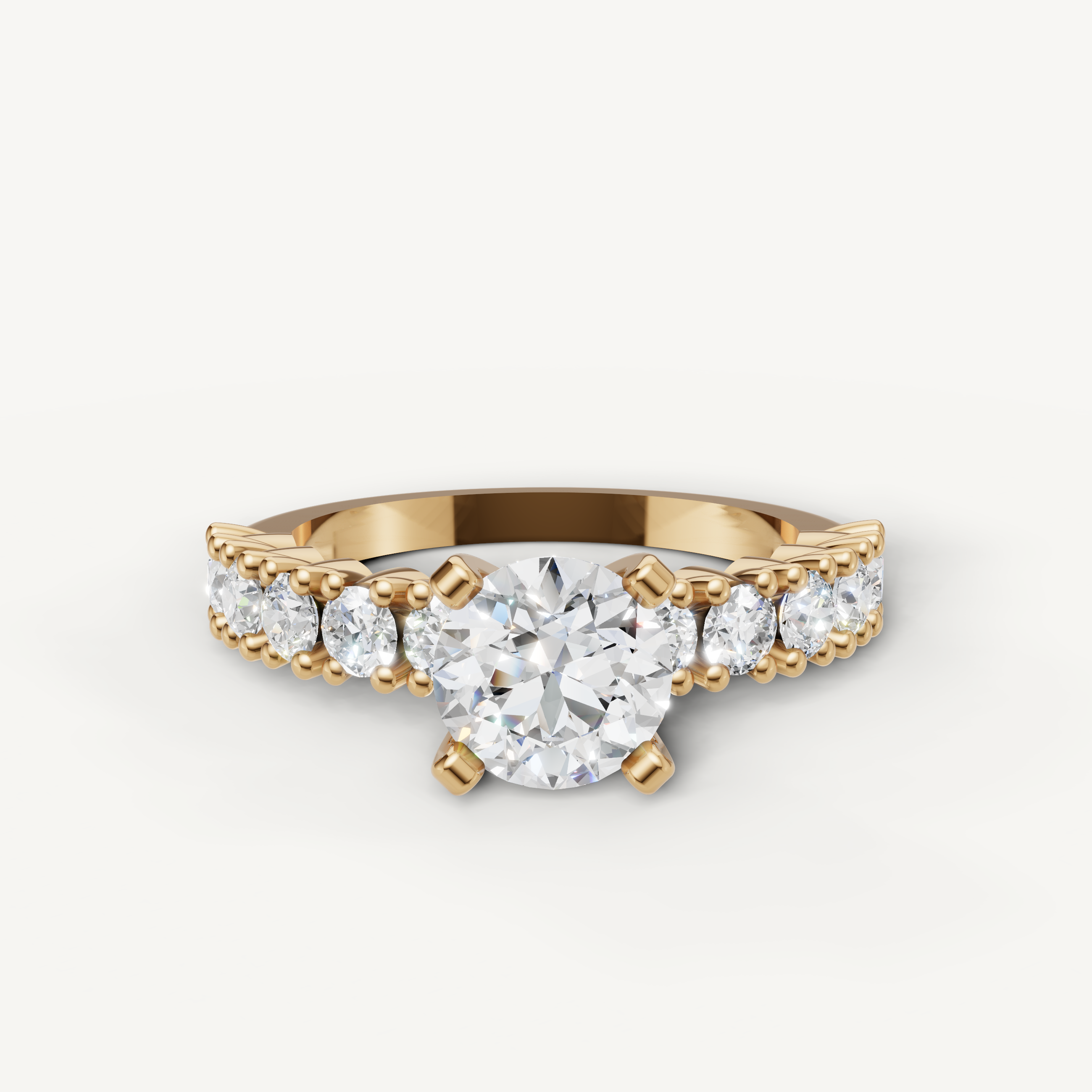 Raul Diamonds round vintage diamond engagement ring in yellow gold