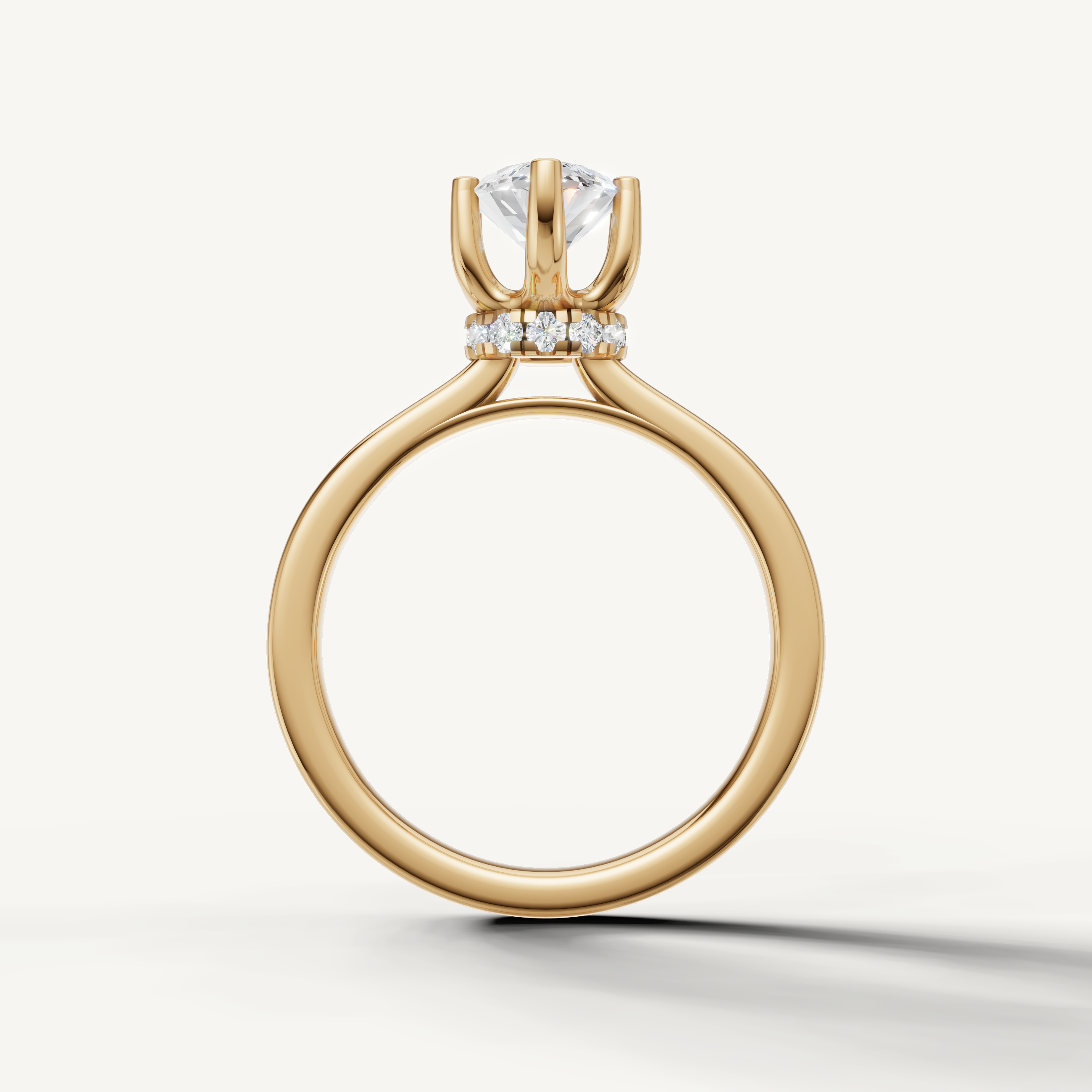minimalist marquise lab grown diamond solitaire ring with sleek yellow gold band
