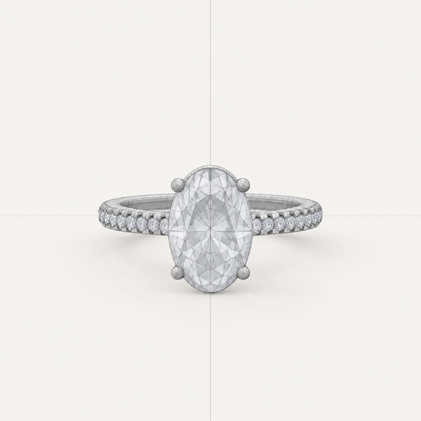 3D CAD model of the same oval engagement ring