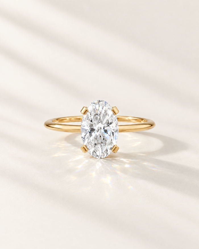 Solitaire lab-grown diamond engagement ring