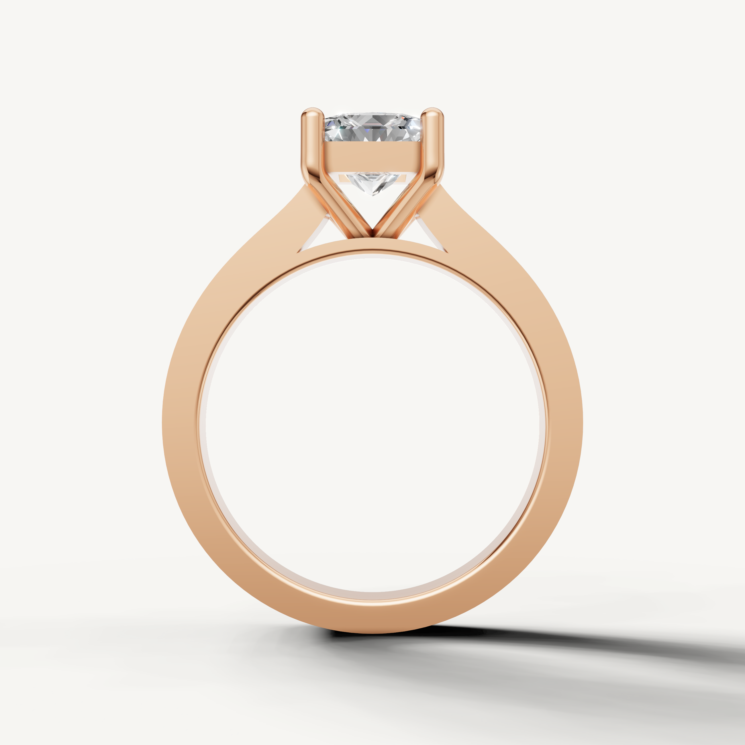 White gold princess cut diamond ring with sleek channel setting by Raul Diamonds